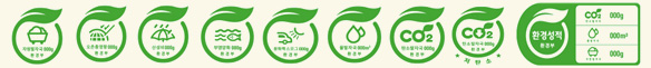 자원발자국,오존층영향,산성비,부영양화,광화학 스모그,물발자국,탄소발자국,저탄소제품,환경성적환경부 3가지 조합형 예시
