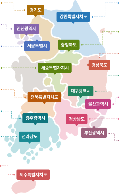 전국 광역교육센터 지도