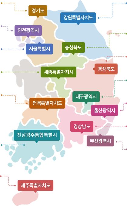 전국 광역교육센터 지도